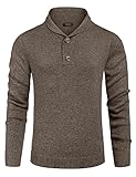 COOFANDY Herren Pullover Schalkragen Strickpullover Stehkragen Langarmshirt...