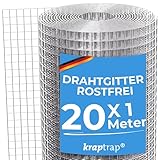 KrapTrap Volierendraht Drahtgitter I verzinkt I 20 m x 1 m I 12x12 mm I...