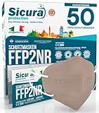 50 FFP2 Masken CE zertifiziert Farbig TURTELTAUBEN SICURA Italien BFE...
