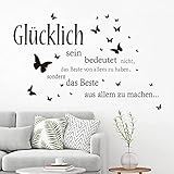 wondever Wandtattoo Sprüche Glücklich Wandaufkleber Zitate Inspirierende...