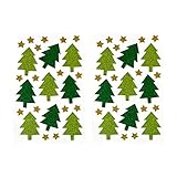 Oblique Unique® 50 Weihnachtsbaum Sticker Glitzer Sterne Tannenbaum...