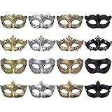 FEQO 16 Stück Venezianische Maskerade Maske Damen Herren Vintage Antike...