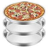 XLIUAX 3 Stück tiefe Pizza-Pfannen, 40,6 cm, Edelstahl, Pizzablech für...