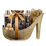 accentra Luxury Badeset Geschenkset in wunderschönem goldenem Glitzer...