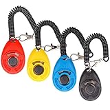 Diyife Hunde Clicker, 4 Stück Trainings-Clicker mit Handschlaufe, Klicker...