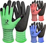 PROGANDA 3 Paare Superior Grip Bunte Gardening Arbeitshandschuhe...