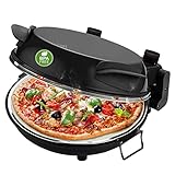 Emerio Pizzaofen, Platte aus feuerfestem Stein, backt Pizza in kurzer Zeit...