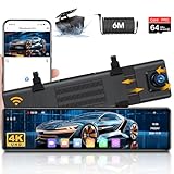 4K WiFi Rückfahrkamera Spiegel, Spiegel Dashcam mit Rückfahrkamera mit...
