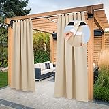 PONY DANCE Outdoor Gardinen Wetterfest 2er Set H 213 x B 132 cm Outdoor...