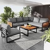 Gegtuon Gartenmöbel Sitzgruppe 5-teilige für 5-6 Personen, Lounge mit...