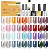 LEVIPE UV Nagellack Set, 42 Stück Nagellack mit Unterlack,Glänzender &...