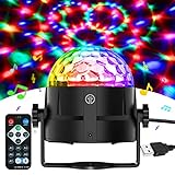 Gobikey Discokugel, 360° Rotierende Musik Activated Discolicht LED Party...