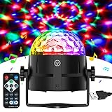 Gobikey Discokugel, 360° Rotierende Musik Activated Discolicht LED Party...