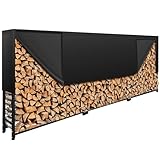 WELS® Brennholzregal außen 300x25x115cm, Kaminholzregal Metall +...