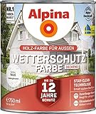 Alpina Holz-Wetterschutz-Farben – Weiß, deckend – bis zu 12 Jahre...
