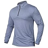 CARWORNIC Herren Langarmshirt Half Zip Sportshirt Laufshirt 1/4 Zip...