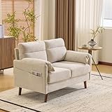 Bonnlo Sofa 2 Sitzer klein, 125cm Couch mini, Kleine Stoffcouch mit weichen...