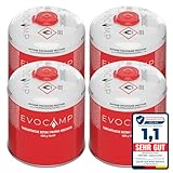 EVOCAMP 4x Propan Butan Gaskartuschen 450g einsetzbar für Weber Grills...