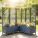 Generisch Blumenkasten Mit Rankgitter Kunststoff, Pflanzkübel Mit Spalier...