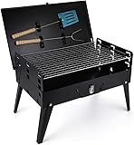 MIIKHI Holzkohlegrill Outdoor Picknick Tragbarer Grill Koffergrill...