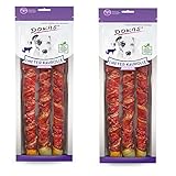 Dokas Dog 1 Meter KAUROLLE mit Ente (RINDERHAUT) - Doppelpack - 2 x 315g