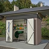 Hommdiy Gerätehaus 8x4 FT Metall Gartenhaus Inkl. Metallfundament (ohne...
