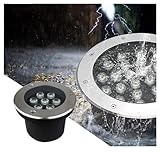 QICBYING Runde Bodeneinbauleuchte Außenbereich – Außenbodenleuchte, AC...