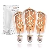 IPurity Edison Vintage Glühbirne [3 Stück] - Stromsparende E27 LED...