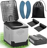 SaiXuan Tragbares Klapptoiletten-Set, 25 L Groß, Maximale Tragung 150KG,...
