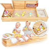 SCHRIMA® 4 in 1 Sandkasten aus lackiertem Massivholz - Wasserwanne und...