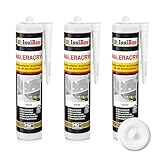 Isolbau Maleracryl 3 x 300 ml Weiß - Plastoelastischer Acryl-Dichtstoff...