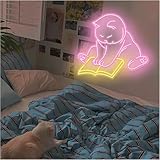 Neonlichter-Zeichen Beruhigende Atmosphäre Neonschild Lampe Katze liest...