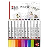 Marabu Textile Marker, 10er Set Textilstifte für helle Stoffe,...