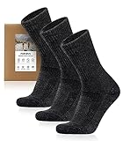 FORVEVO 3 Paar Thermosocken Herren 39-42 DunkelGrau, 60% Merinowolle...