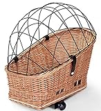 Tigana - Hundefahrradkorb für Gepäckträger aus Weide Natur 56 x 36 cm...