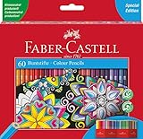 Faber-Castell 111260 - Buntstifte Set Castle, 60-teilig, hexagonal,...