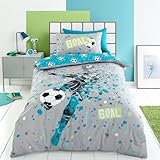 Bedlam Bedding Blauer Aqua-Fußball-Bettbezug – Einzelgröße (200 x 140...
