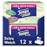 Tempo natural & soft Taschentücher Box - Megapack - 12 Boxen, 90 Tücher...