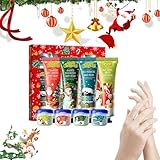 Handcreme Lippenstift Set,Handcreme Weihnachten Set,Weihnachts-Feuchtigkeit...