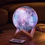 Mondlampe 15 CM 3D Mondlicht 16 Farben mit Holzständer Remote/Touch...