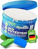 FreeClean® BIO Putzstein 450g inkl. 2-in-1 Schwamm & Poliertuch -...