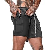 XDSP Shorts Herren 2 in 1 Trainingsshorts Sommer Kurze Hosen...