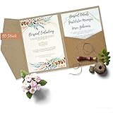 50 Stück Pocketfold Kraftpapier Hochzeitskarte blanko I 121 x 158 mm für...