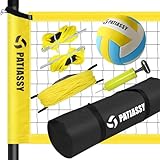 Patiassy Volleyballnetz Garten Outdoor Mobiles Set Mit Stangen,...