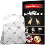 KRAFTKÖNIG Mottenschutz für Kleiderschrank 8 Stück - Premium Mottenfalle...
