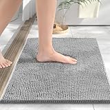 HITSLAM Chenille Badezimmerteppich, 40x60cm Badematte rutschfest, Super...