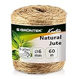 GRÜNTEK Garten Juteschnur 6 mm Dicke, Bindegarn, Gartenschnur,...