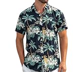 Loveternal Hemd Herren Kurzarm Hawaii Hemd Männer Blume Kurzarm Baumwolle...