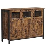 VASAGLE Sideboard, Küchenschrank, Aufbewahrungsschrank, mit Glastüren,...