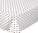 BEAUTEX Weiß, Punkte Bunt Wachstuchtischdecke glatt abwischbar Garten...
